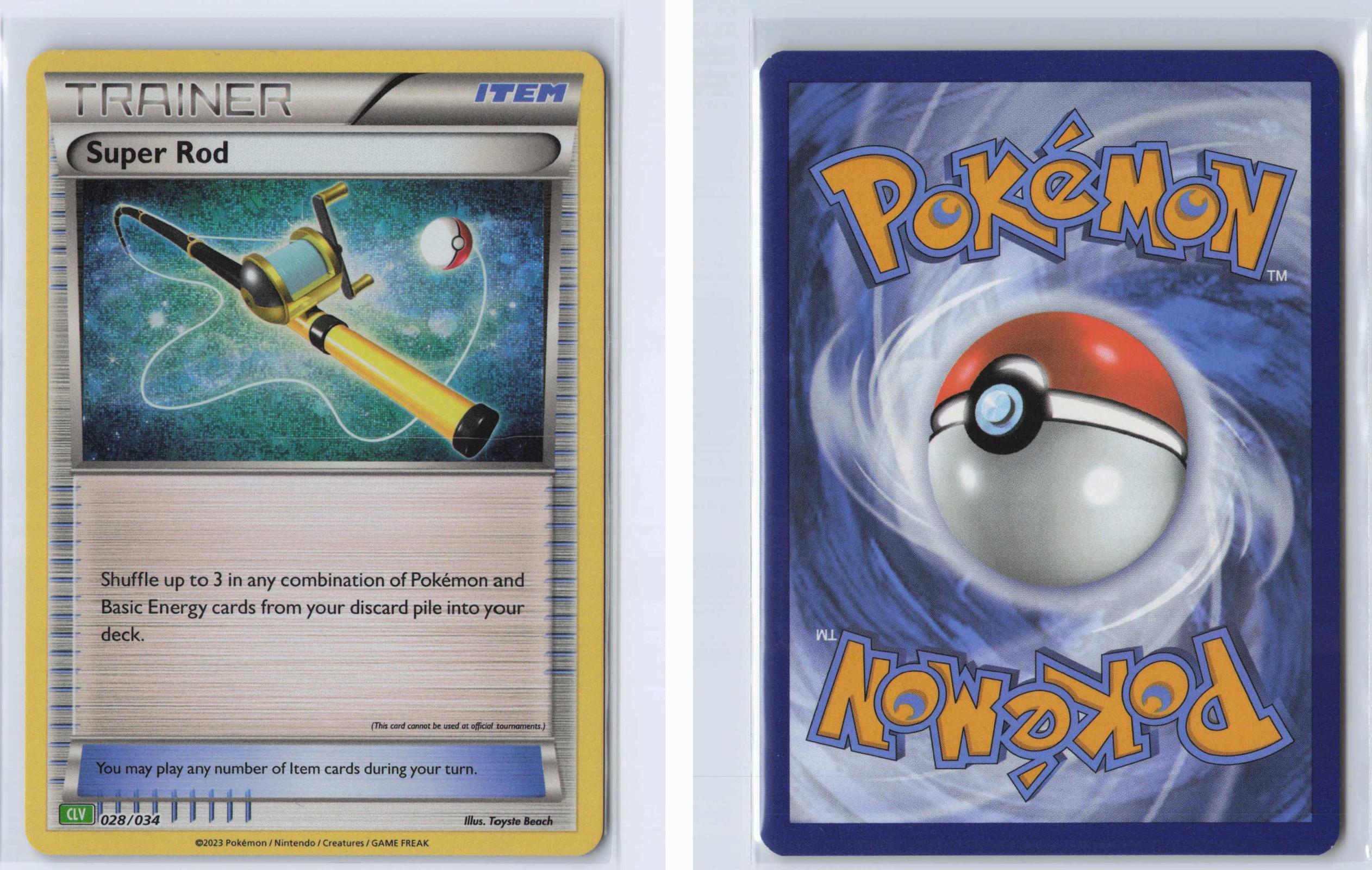 (#028/034) Super Rod (CLV) - Holo [Trading Card Game Classic]