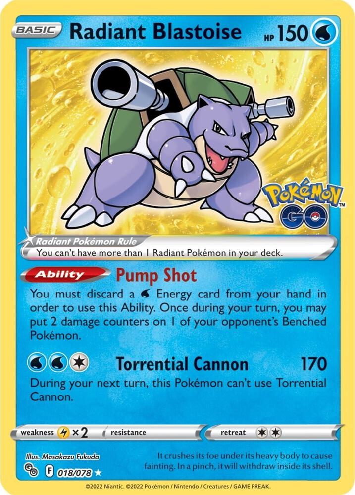 (#018/078) Radiant Blastoise [Pokemon GO]