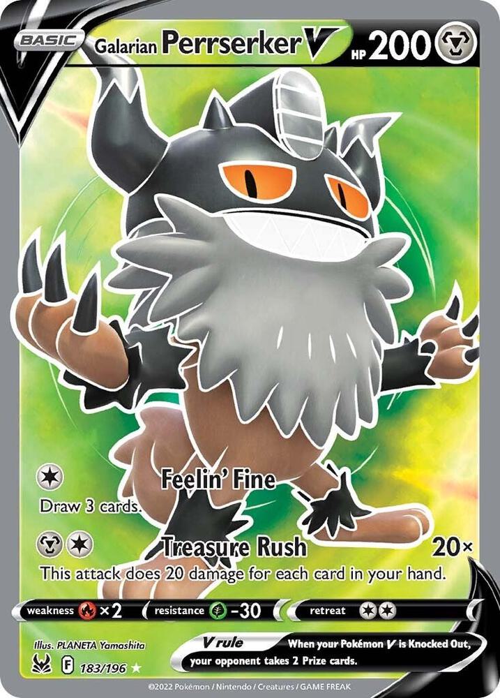 (#183/196) Galarian Perrserker V (Full Art) [SWSH11: Lost Origin]
