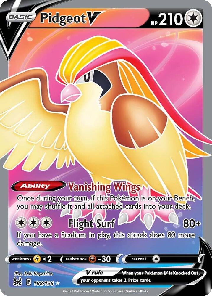 (#188/196) Pidgeot V (Full Art) [SWSH11: Lost Origin]