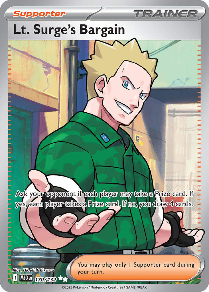 (#170/132) Lt. Surge's Bargain - Holo [Mega Evolution]