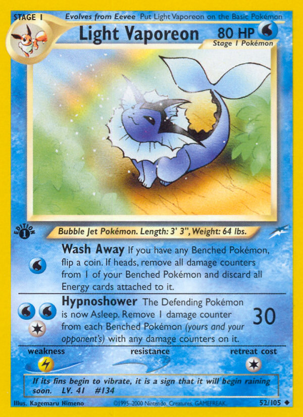 (#52/105) Light Vaporeon - Unlimited [Neo Destiny]