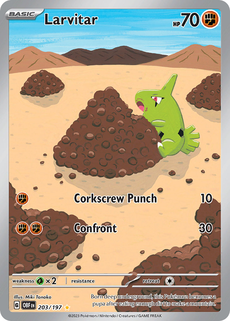 (#203/197) Larvitar - Holo [Obsidian Flames]