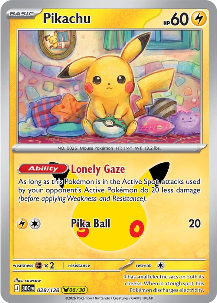 (#028/128) Pikachu - Holo [ME: 30th Celebration]
