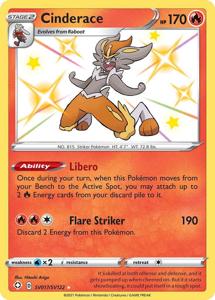(#SV017/SV122) Cinderace - Holo [Shining Fates Shiny Vault]