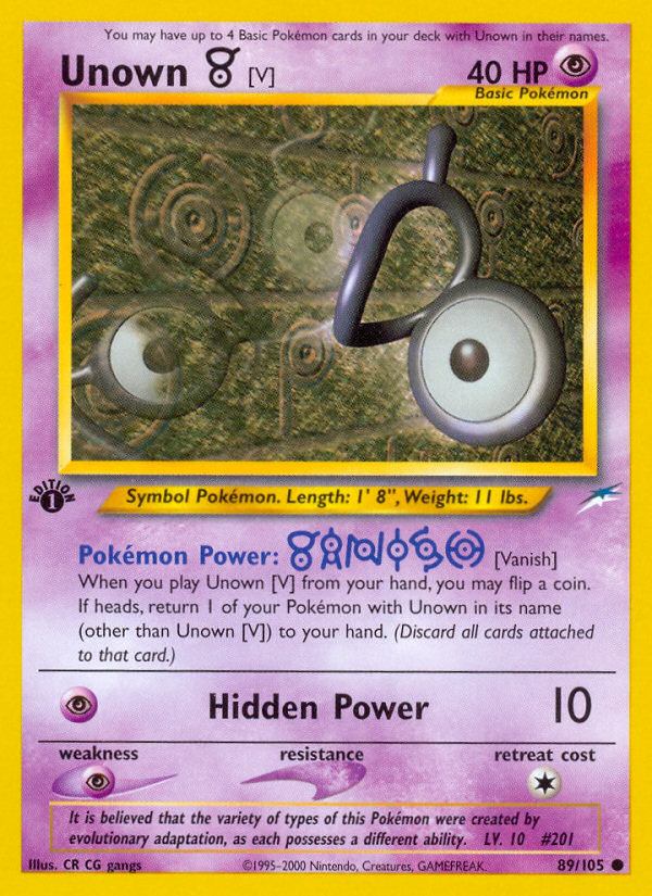 (#89/105) Unown [V] - Unlimited [Neo Destiny]