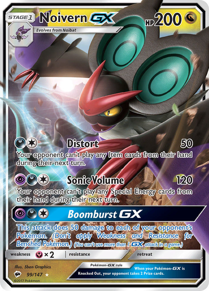 (#99/147) Noivern GX - Holo [Burning Shadows]