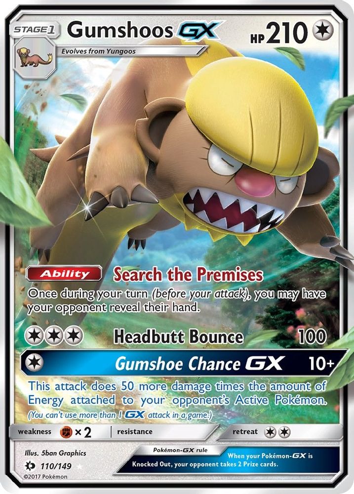 (#110/149) Gumshoos GX - Holo [SM Base Set]