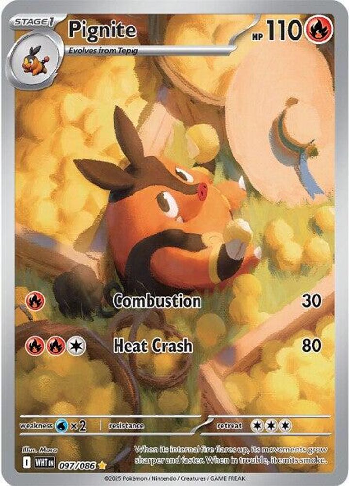 (#097/086) Pignite - Holo [White Flare]