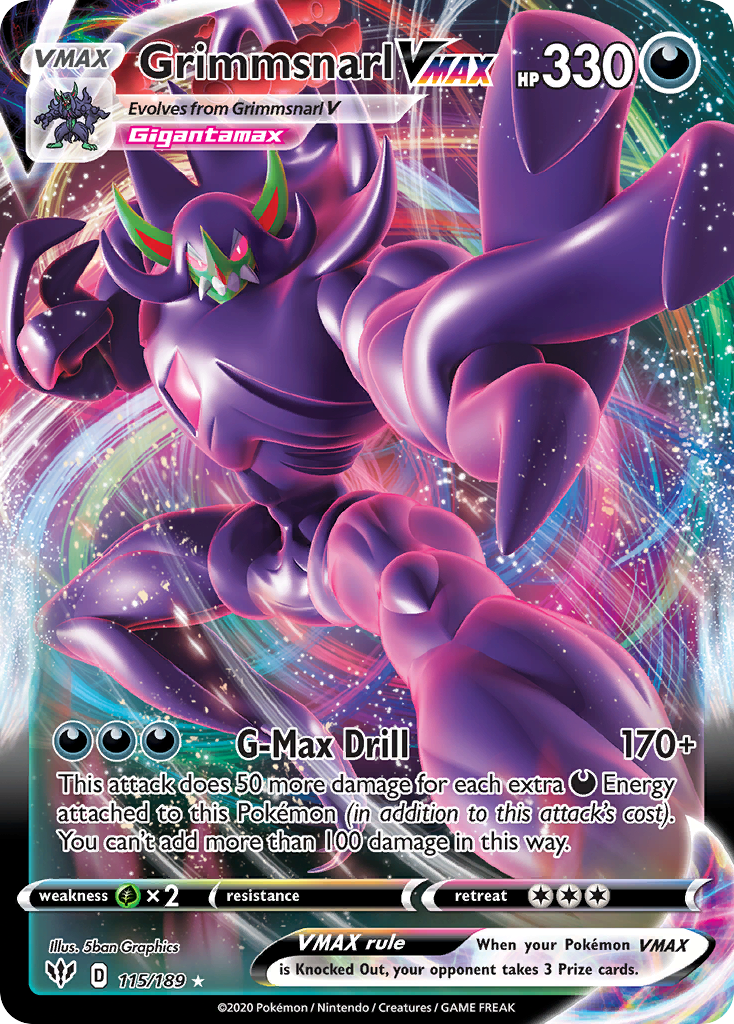 (#115/189) Grimmsnarl VMAX - Holo [Darkness Ablaze]