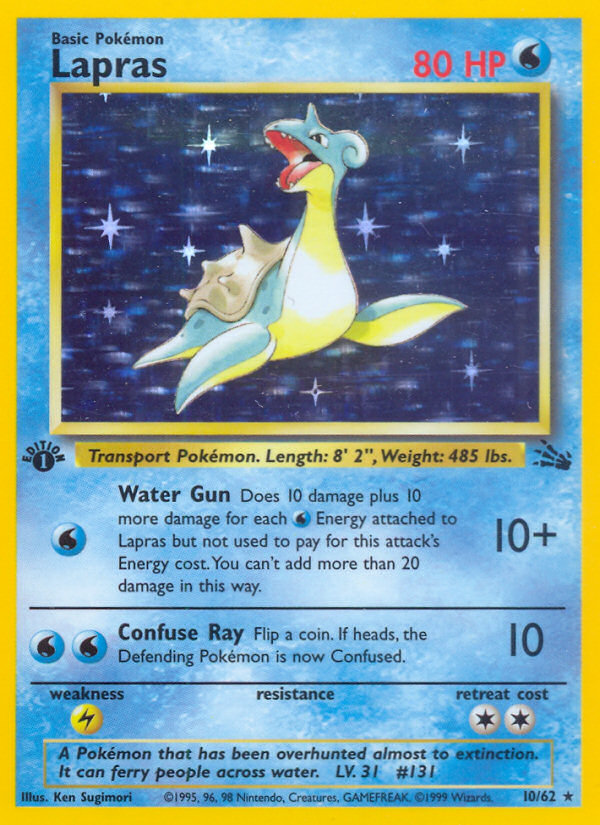 (#10/62) Lapras - Unlimited Holo [Fossil]