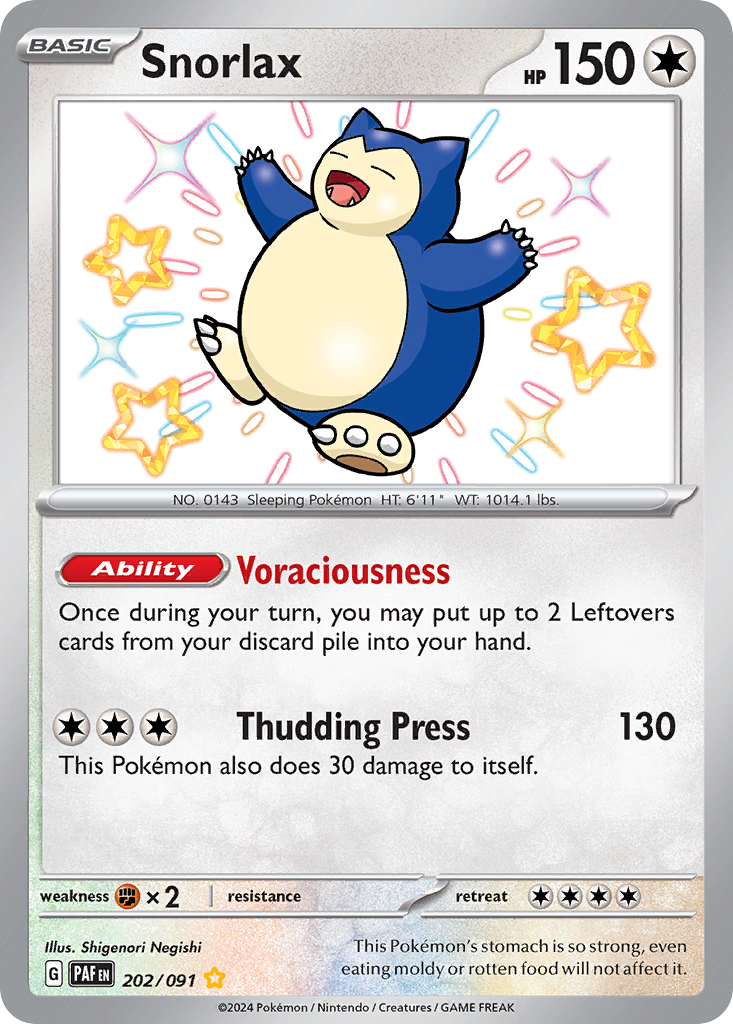 (#202/091) Snorlax - Holo [Paldean Fates]
