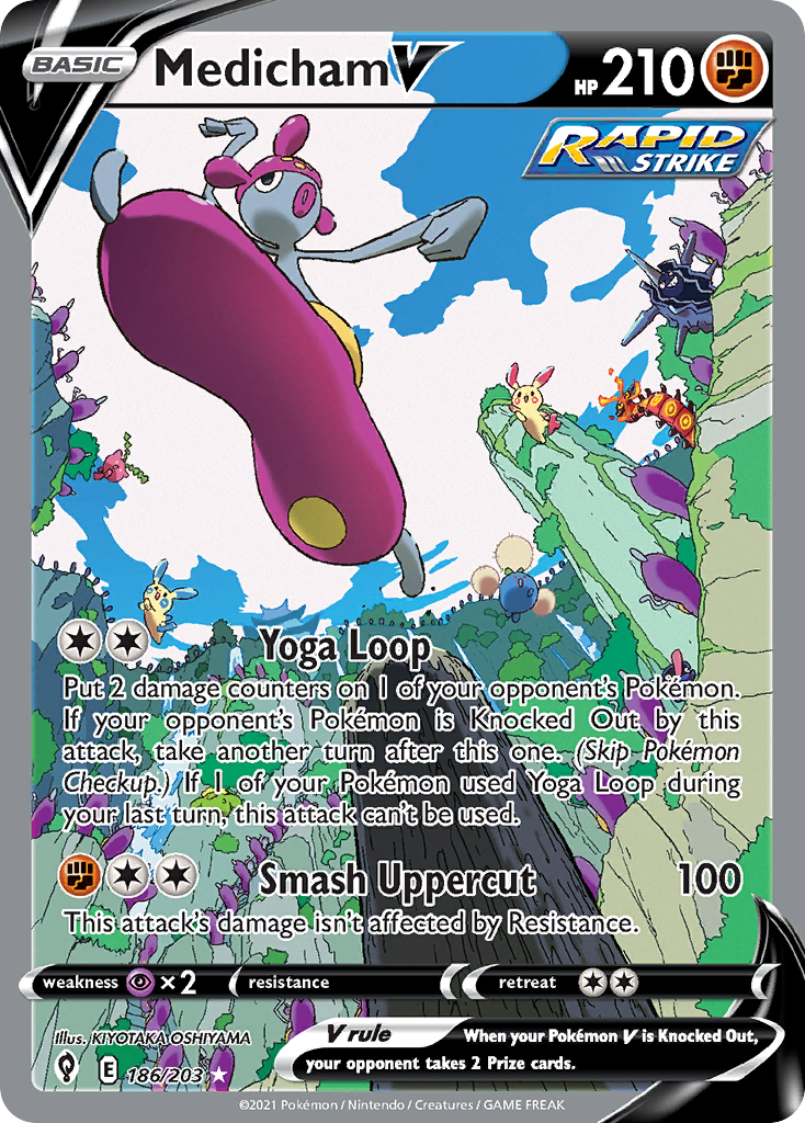 (#186/203) Medicham V - Holo [Evolving Skies]