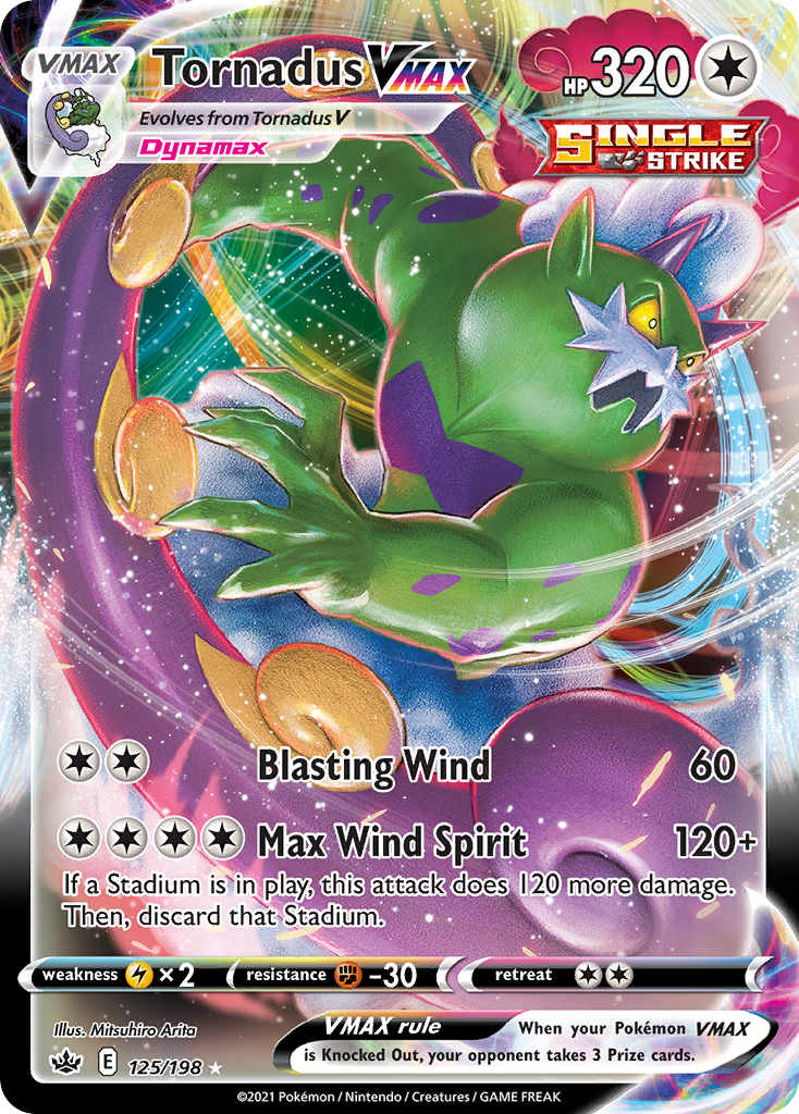 (#125/198) Tornadus VMAX - Holo [Chilling Reign]