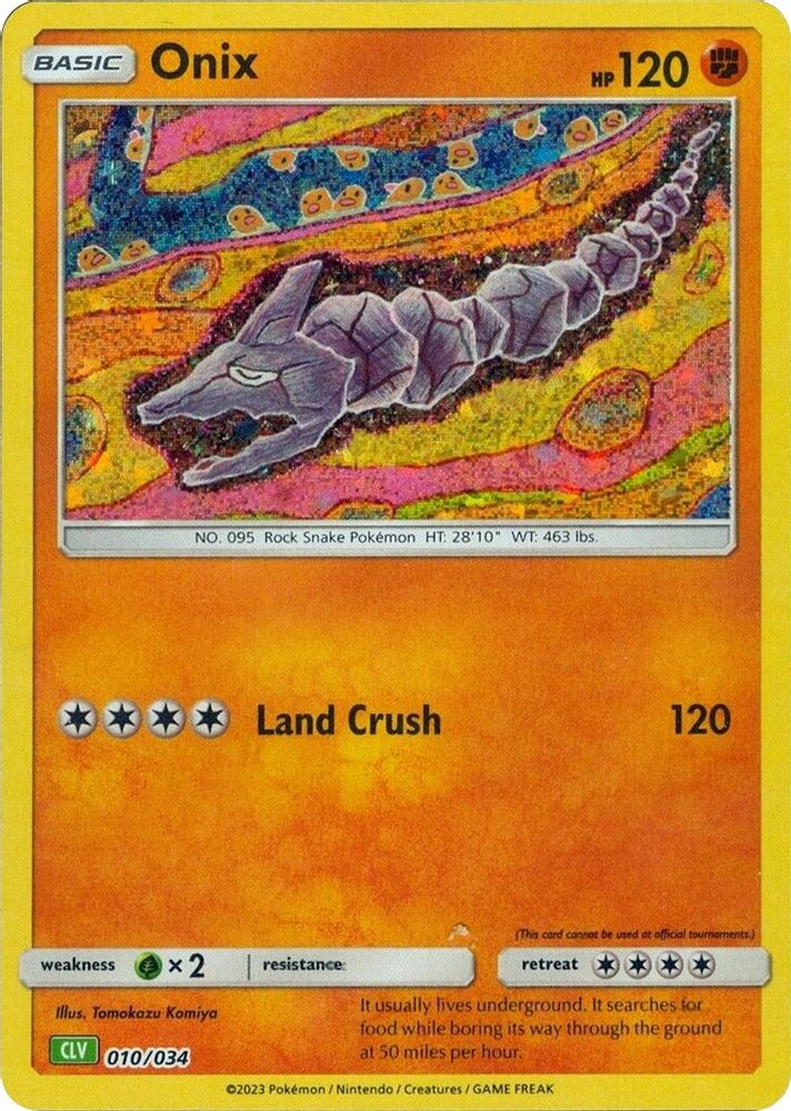 (#010/034) Onix - Holo [Trading Card Game Classic]