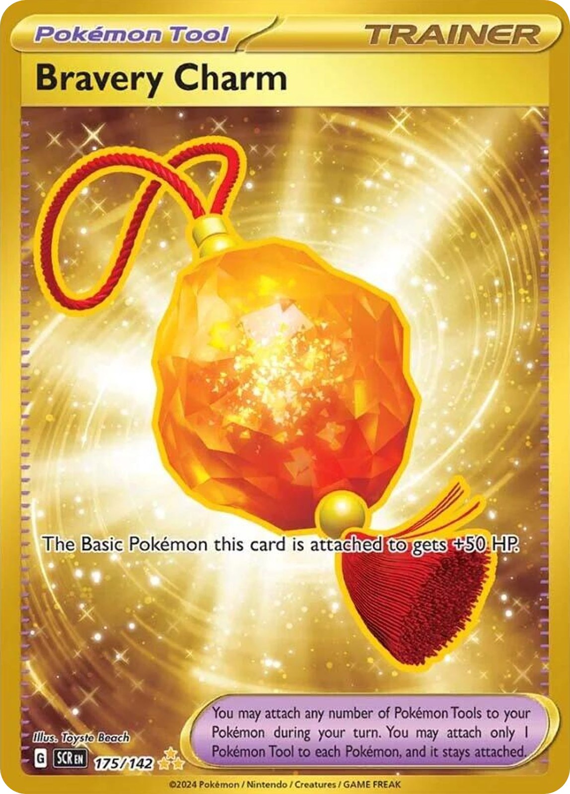(#175/142) Bravery Charm - Holo [Stellar Crown]