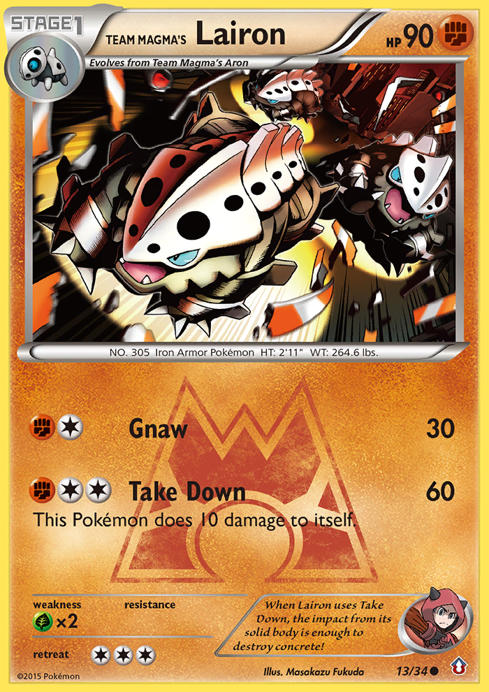 (#13/34) Team Magma's Lairon - Normal [Double Crisis]