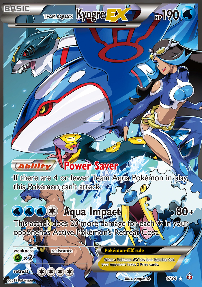 (#6/34) Team Aqua's Kyogre EX - Holo [Double Crisis]