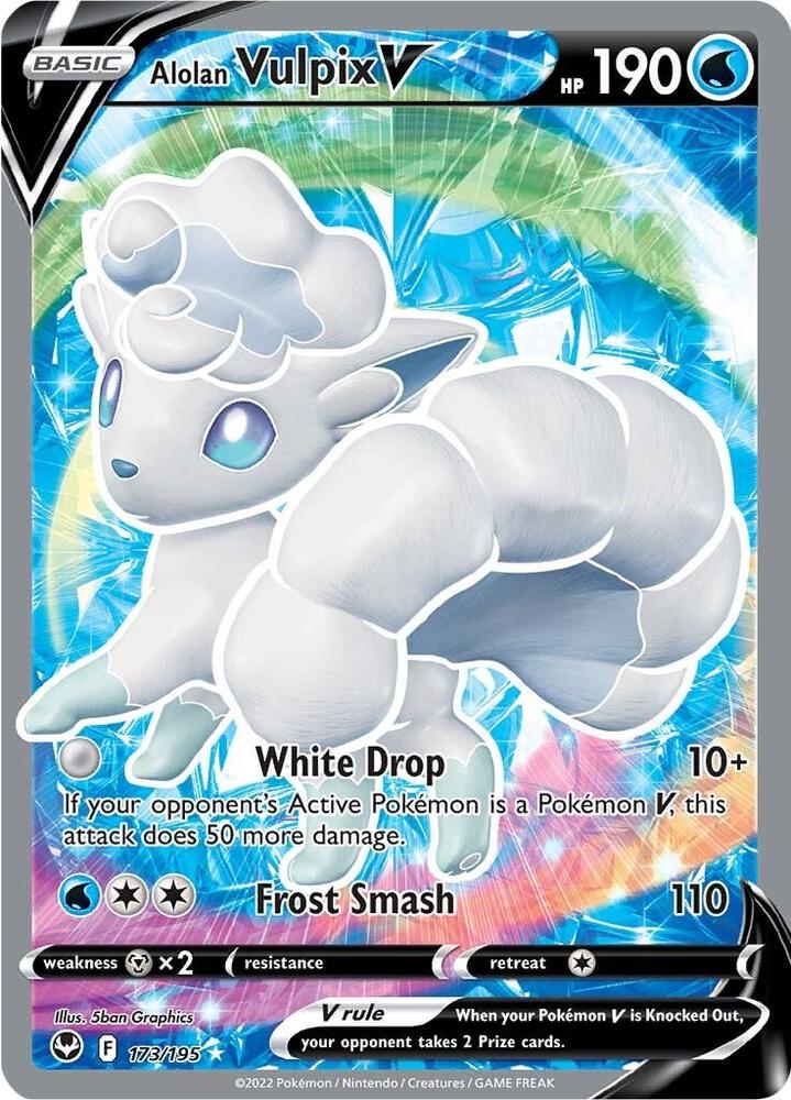 (#173/195) Alolan Vulpix V (Full Art) [SWSH12: Silver Tempest]