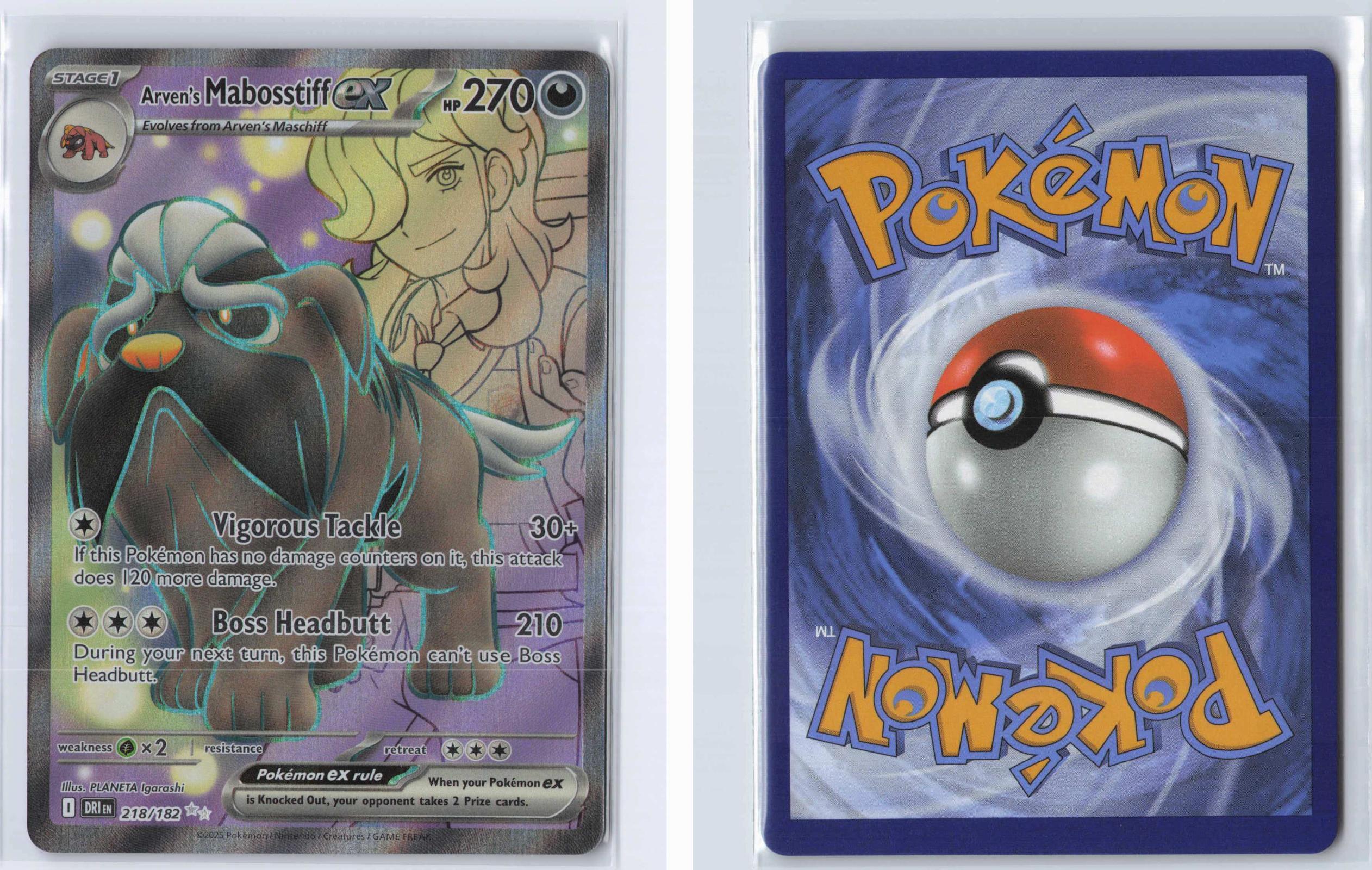(#218/182) Arven's Mabosstiff ex - Holo [Destined Rivals]