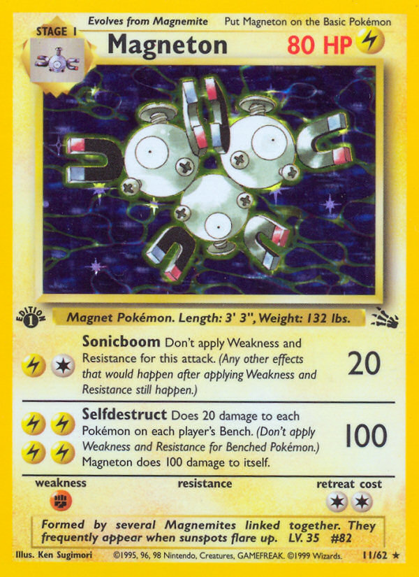 (#11/62) Magneton - Unlimited Holo [Fossil]
