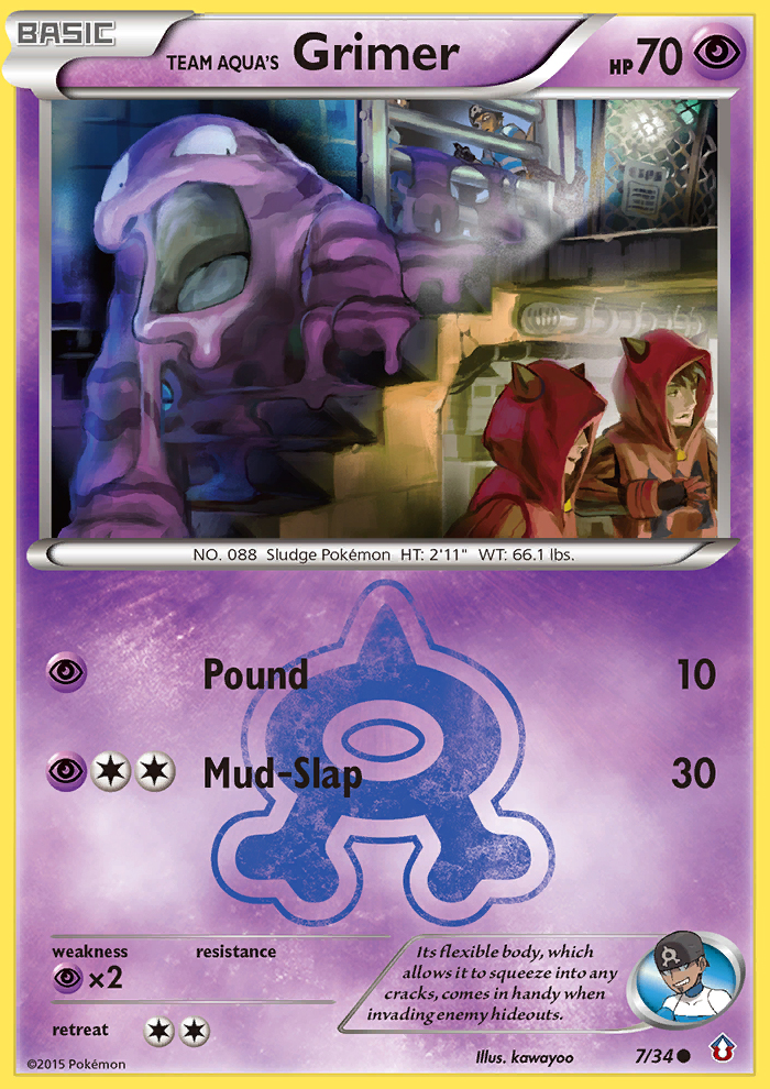 (#7/34) Team Aqua's Grimer - Normal [Double Crisis]