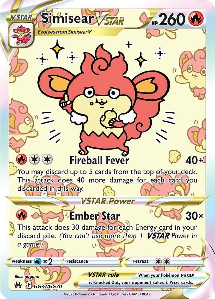 (#GG37/GG70) Simisear VSTAR [SWSH: Crown Zenith: Galarian Gallery]