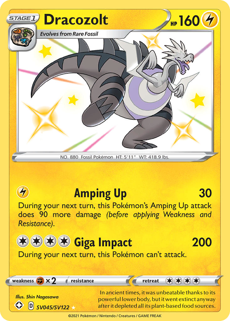 (#SV045/SV122) Dracozolt - Holo [Shining Fates Shiny Vault]