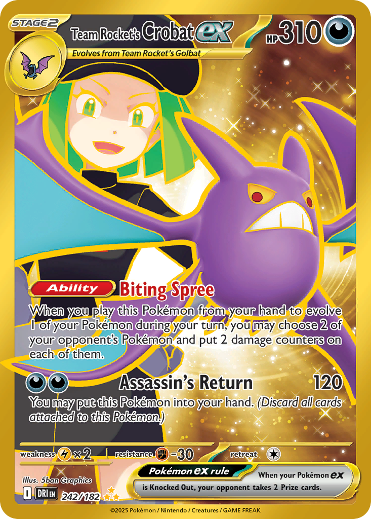 (#242/182) Team Rocket's Crobat ex - Holo [Destined Rivals]