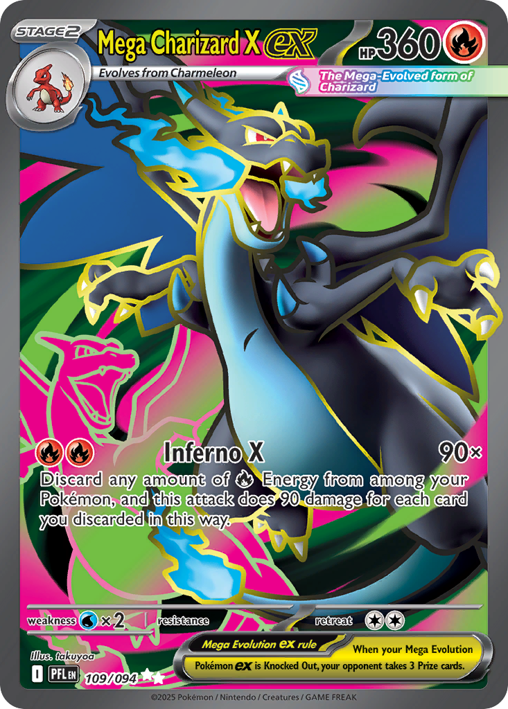 (#109/094) Mega Charizard X ex - Holo [Phantasmal Flames]
