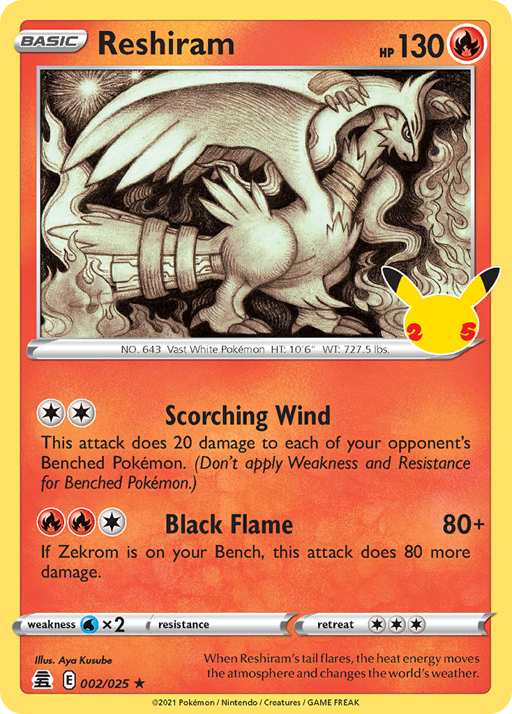 (#002/025) Reshiram - Holo [Celebrations]