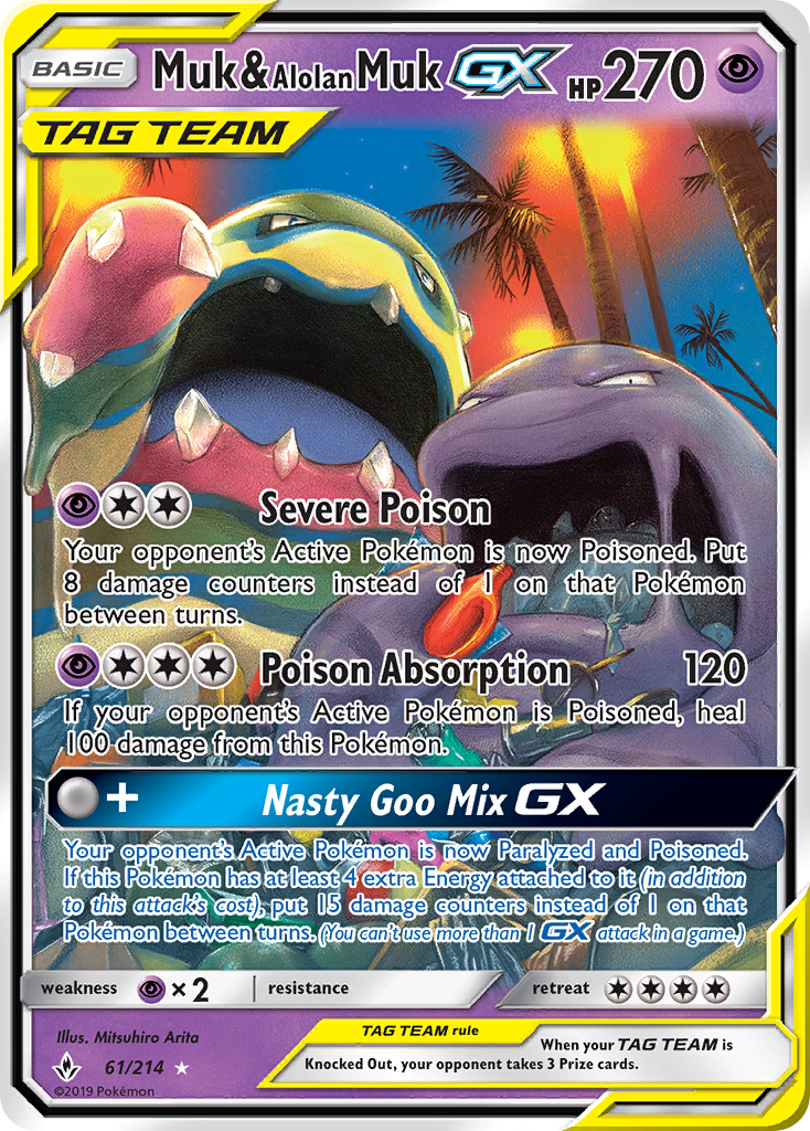 (#61/214) Muk & Alolan Muk GX - Holo [Unbroken Bonds]
