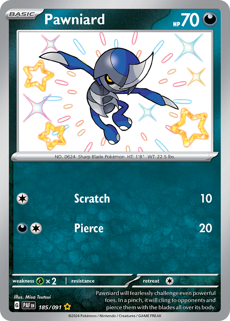(#185/091) Pawniard - Holo [Paldean Fates]