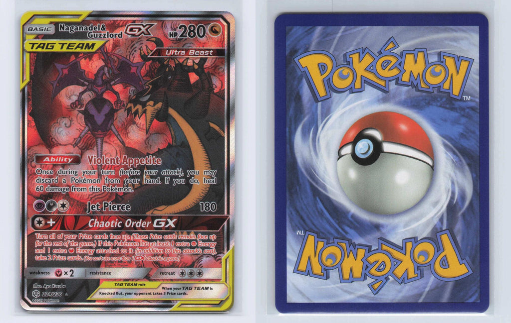 (#224/236) Naganadel & Guzzlord GX - Holo [Cosmic Eclipse]
