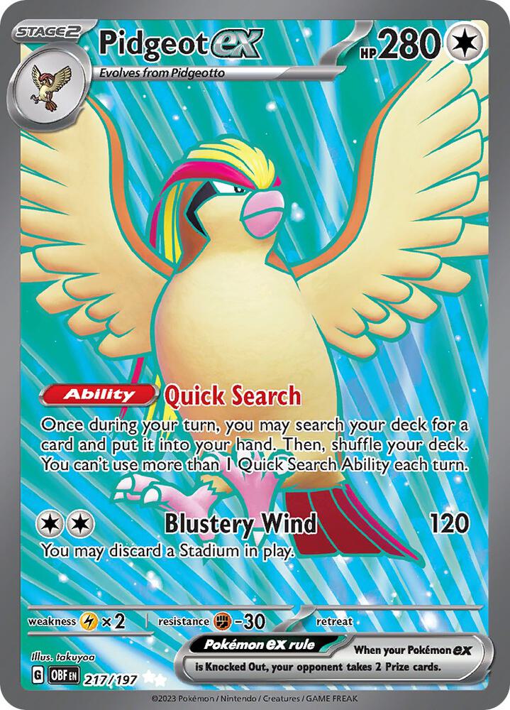 (#217/197) Pidgeot ex - [SV03: Obsidian Flames]