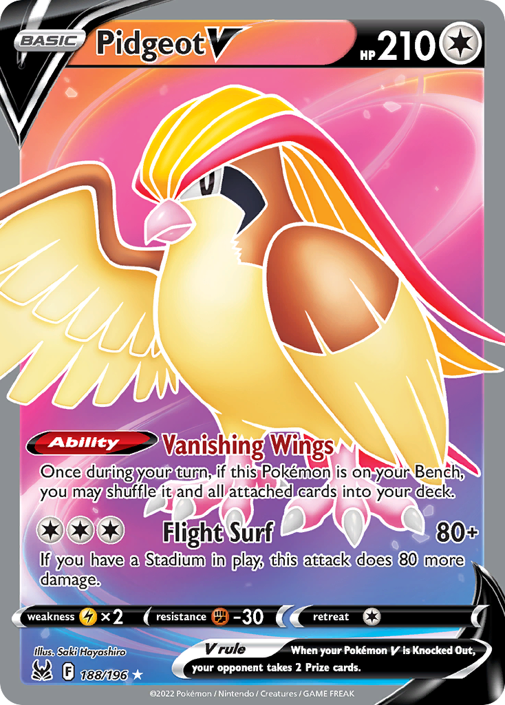 (#188/196) Pidgeot V - Holo [Lost Origin]