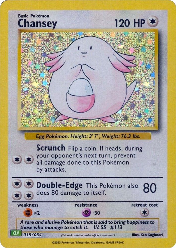 (#015/034) Chansey - Holo [Trading Card Game Classic]
