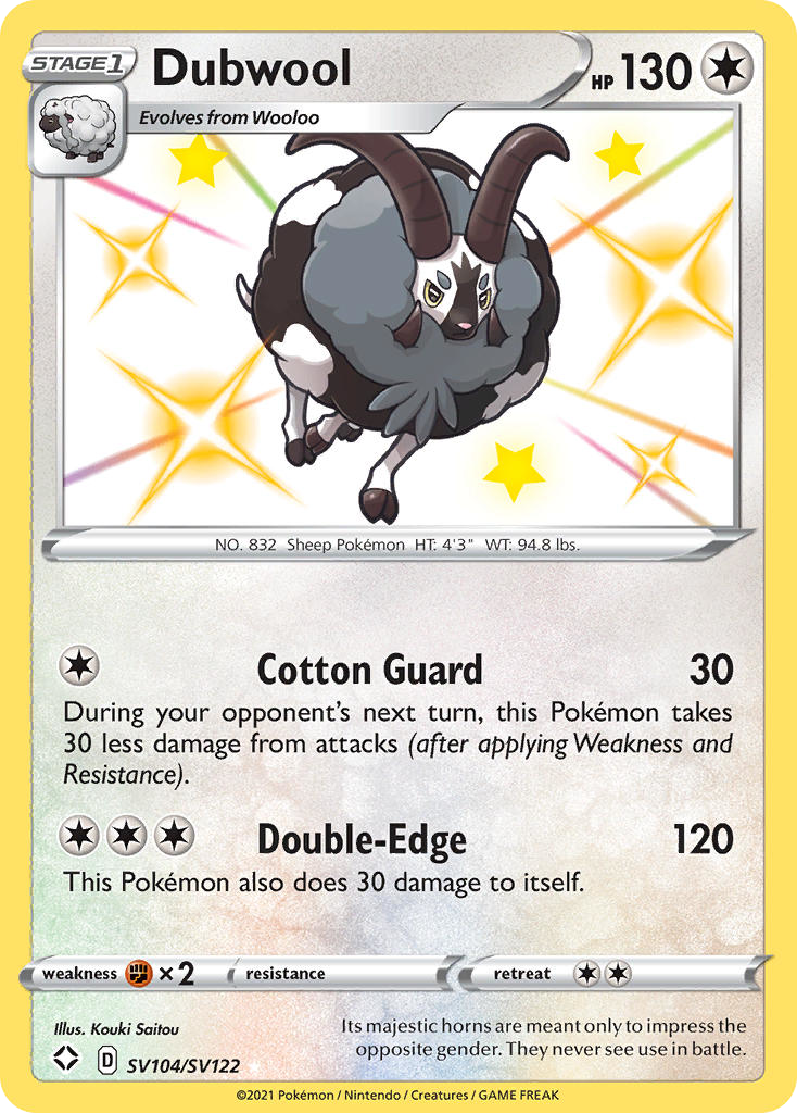 (#SV104/SV122) Dubwool - Holo [Shining Fates Shiny Vault]