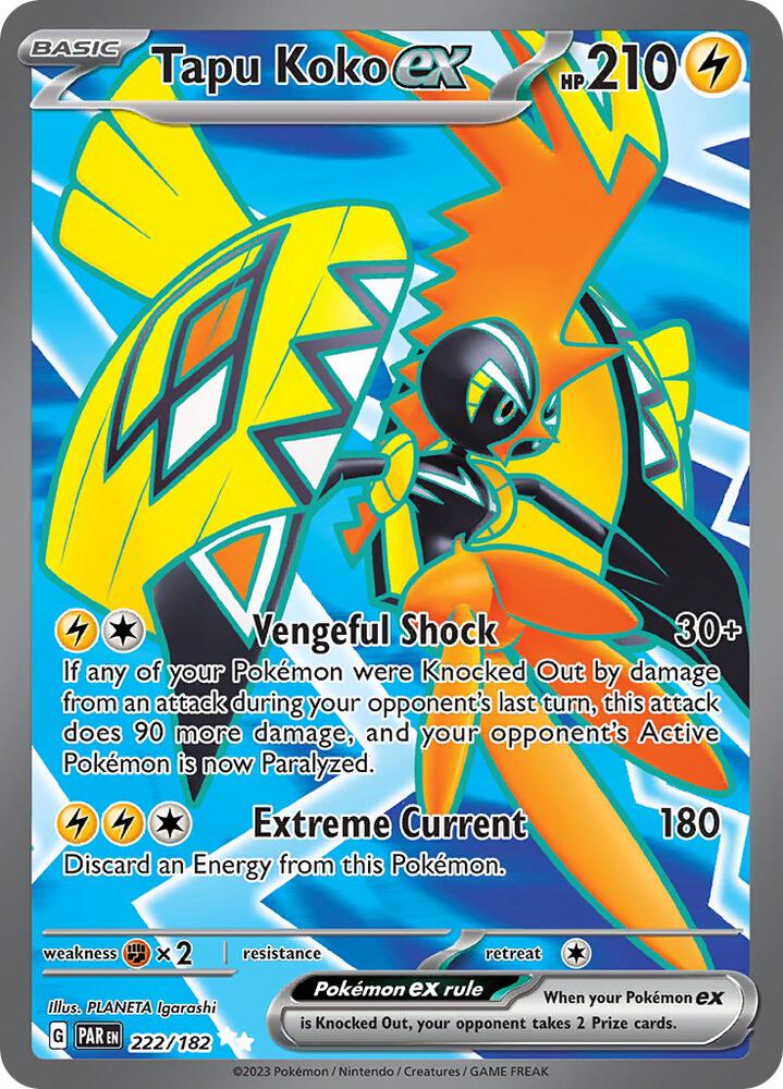 (#222/182) Tapu Koko ex - [SV04: Paradox Rift]
