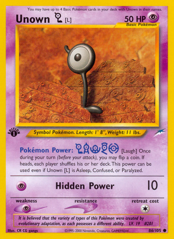 (#86/105) Unown [L] - Unlimited [Neo Destiny]