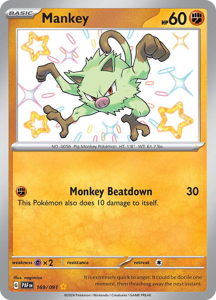 (#169/091) Mankey [SV: Paldean Fates]