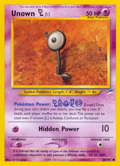 (#86/105) Unown [L] - Unlimited [Neo Destiny]
