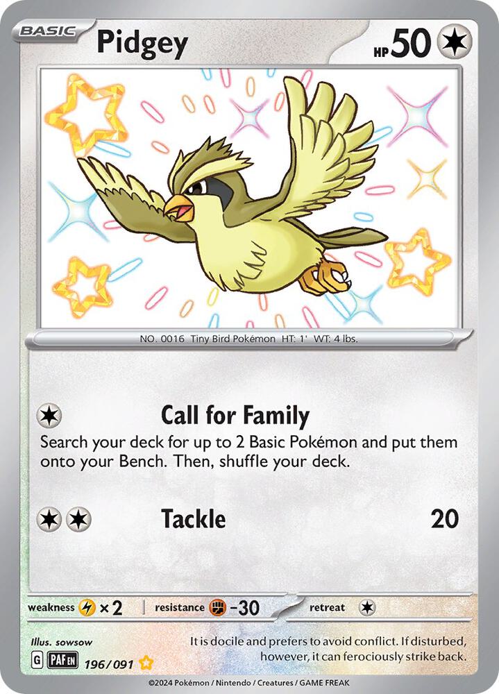 (#196/091) Pidgey [SV: Paldean Fates]