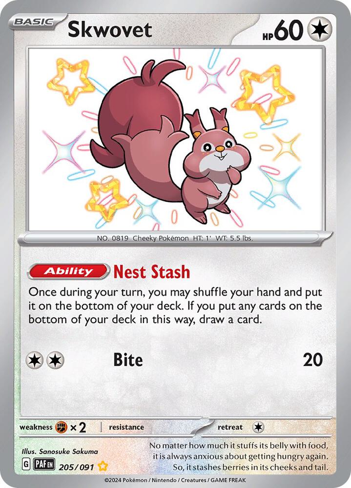 (#205/091) Skwovet [SV: Paldean Fates]
