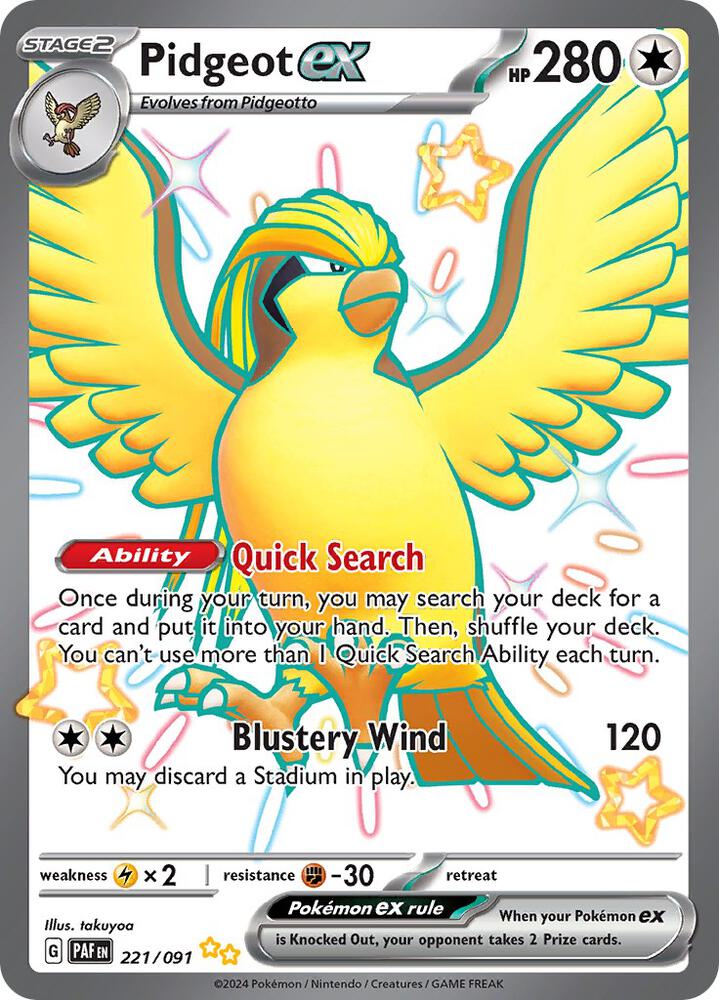 (#221/091) Pidgeot ex [SV: Paldean Fates]