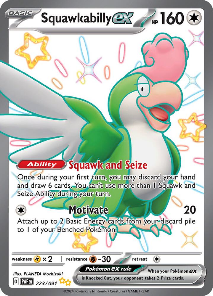 (#223/091) Squawkabilly ex [SV: Paldean Fates]