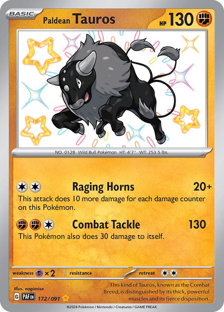 (#172/091) Paldean Tauros [SV: Paldean Fates]