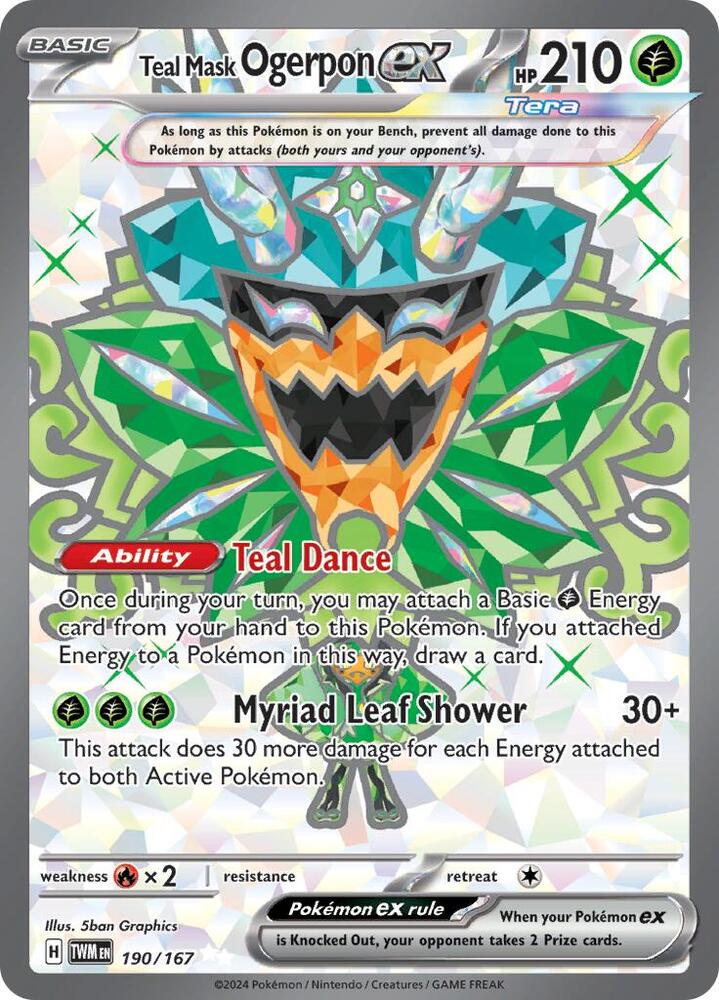 (#190/167) Teal Mask Ogerpon ex [SV06: Twilight Masquerade]