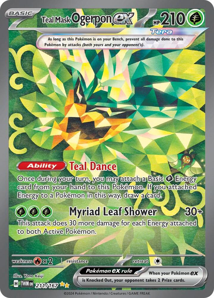 (#211/167) Teal Mask Ogerpon ex [SV06: Twilight Masquerade]