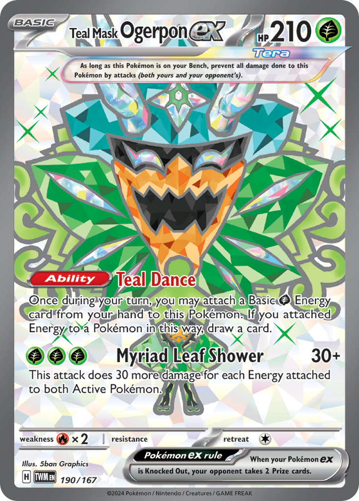 (#190/167) Teal Mask Ogerpon ex - Holo [Twilight Masquerade]